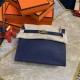 Hermes Kelly Danse 22cm Evercolor WAX Metal Navy Gold/Silver Metal High