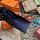 Hermes Kelly Danse 22cm Evercolor WAX Metal Navy Gold/Silver Metal High