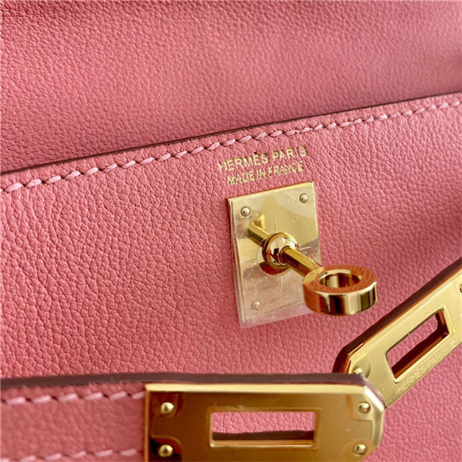 Hermes Kelly Danse 22cm Evercolor WAX Rose eLipstick Gold Metal High