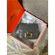 Hermes Mini Constance Crocodile Leather Bag Silver/Gold Metal High