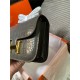 Hermes Mini Constance Crocodile Leather Bag Silver/Gold Metal High