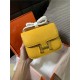 Hermes Mini Constance Crocodile Leather Bag Silver/Gold Metal High