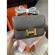 Hermes Constance 24cm Crocodile Leather Bag Silver/Gold Metal High