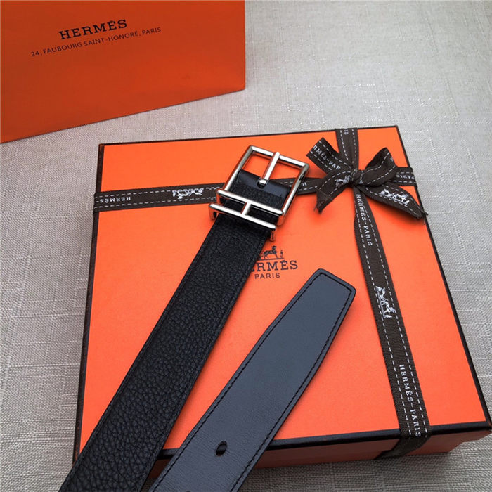 Hermes Nathan 32 reversible belt Togo Black High