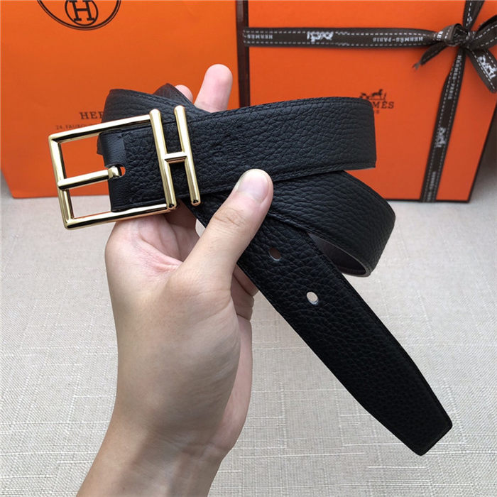 Hermes Nathan 32 reversible belt Togo Black High