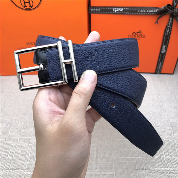 Hermes Nathan 32 reversible belt Togo Navy High