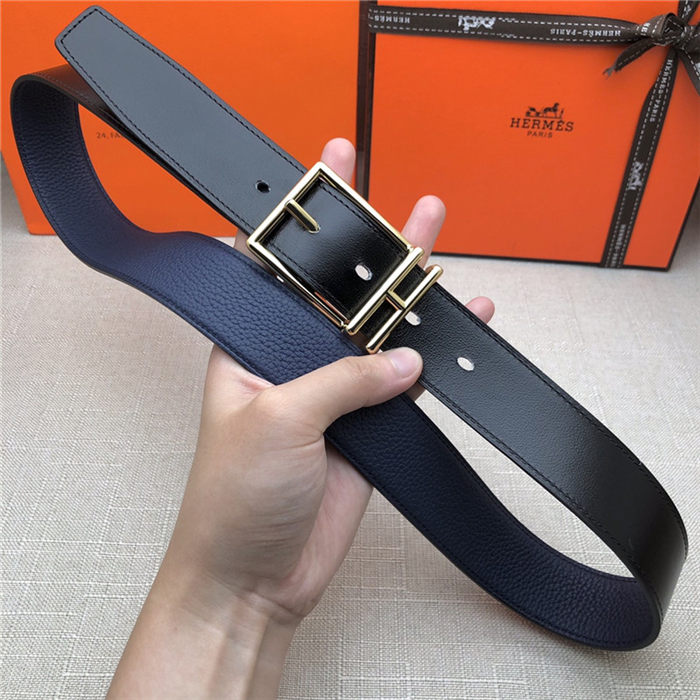 Hermes Nathan 32 reversible belt Togo Navy High