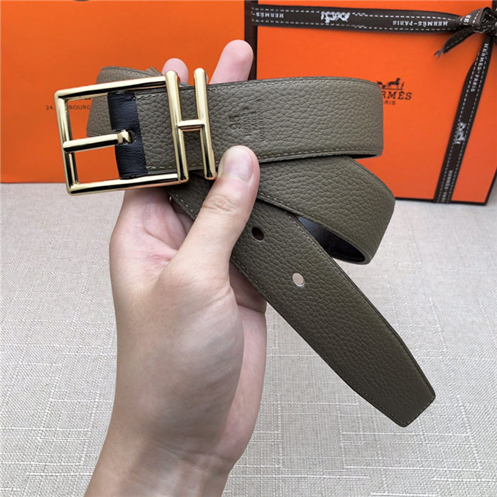 Hermes Nathan 32 reversible belt Togo Grey High