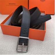 Hermes Code 32 reversible belt Togo Black/Coffee with Silver Buckle High