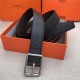 Hermes Code 32 reversible belt Togo Black/Coffee with Silver Buckle High