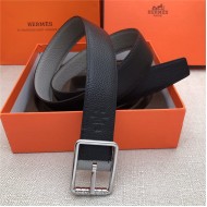 Hermes Code 32 reversible belt Togo Black/Grey with Silver Buckle High