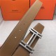 Hermes H au Carre belt buckle & Reversible leather strap 38 mm Epsom Camel/Grey High