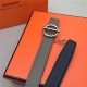 Hermes Circle belt buckle & Reversible leather strap 25 mm Epsom Grey High