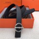 Hermes Circle belt buckle & Reversible leather strap 25 mm Epsom Black High