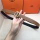 Hermes Circle belt buckle & Reversible leather strap 25 mm Epsom Camel High