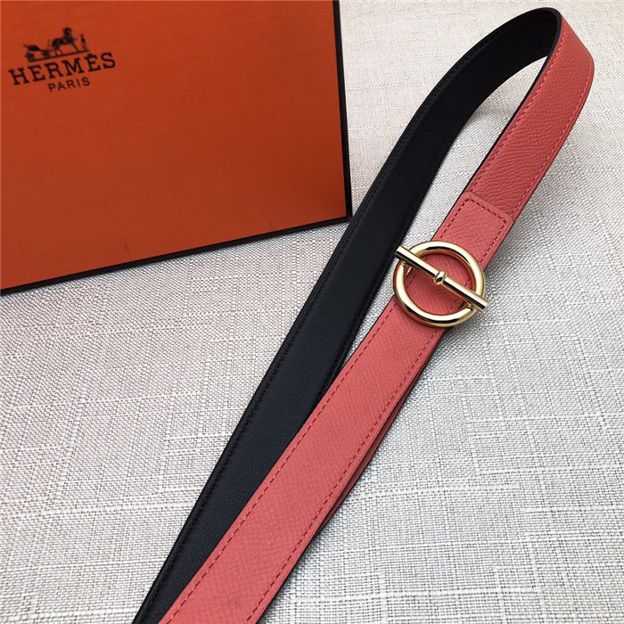 Hermes Circle belt buckle & Reversible leather strap 25 mm Epsom Fuchsia High