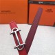 Hermes Gamma belt buckle & Reversible leather strap 13 mm Epsom Red/Wine High