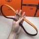 Hermes Gamma belt buckle & Reversible leather strap 13 mm Epsom Orange/Burgundy High