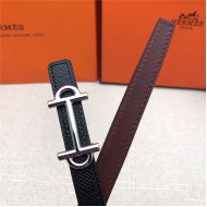 Hermes Gamma belt buckle & Reversible leather strap 13 mm Epsom Black/Burgundy High