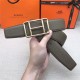 Hermes Cape Town belt buckle & Reversible leather strap 38 mm Togo Grey High