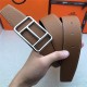 Hermes Cape Town belt buckle & Reversible leather strap 38 mm Togo Camel High