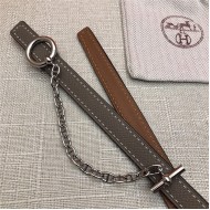 Hermes Chain belt buckle & Reversible leather strap 13 mm Epsom Grey/Camel High