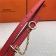 Hermes Chain belt buckle & Reversible leather strap 13 mm Epsom Red/Burgundy High