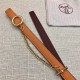 Hermes Chain belt buckle & Reversible leather strap 13 mm Epsom Orange/Wine High