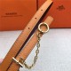 Hermes Chain belt buckle & Reversible leather strap 13 mm Epsom Orange/Wine High