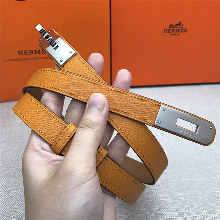 Hermes Kelly 18 belt Epsom Orange High