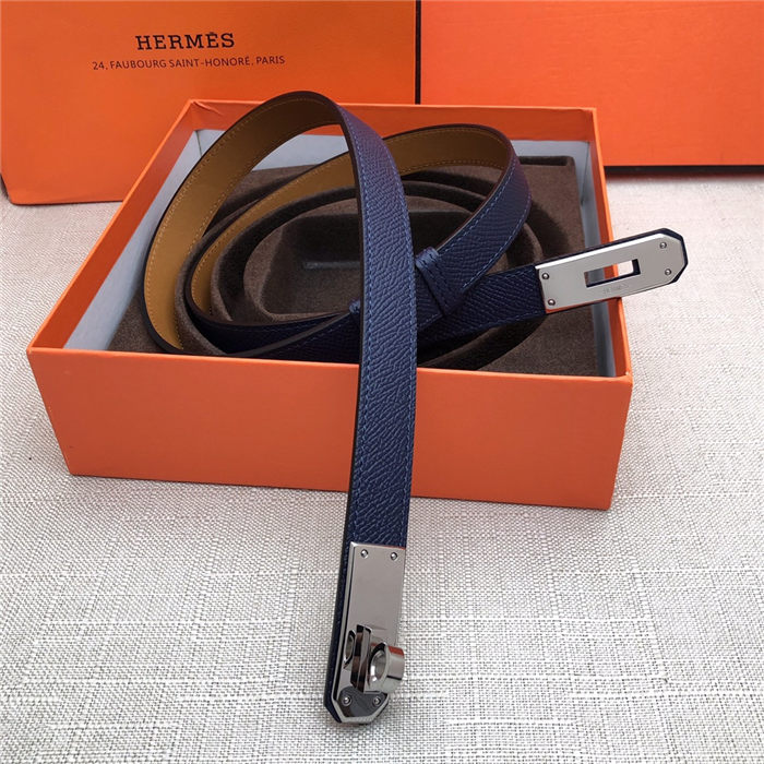 Hermes Kelly 18 belt Epsom Navy High