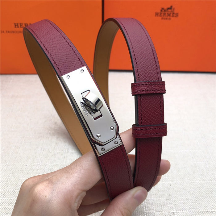 Hermes Kelly 18 belt Epsom Burgundy High