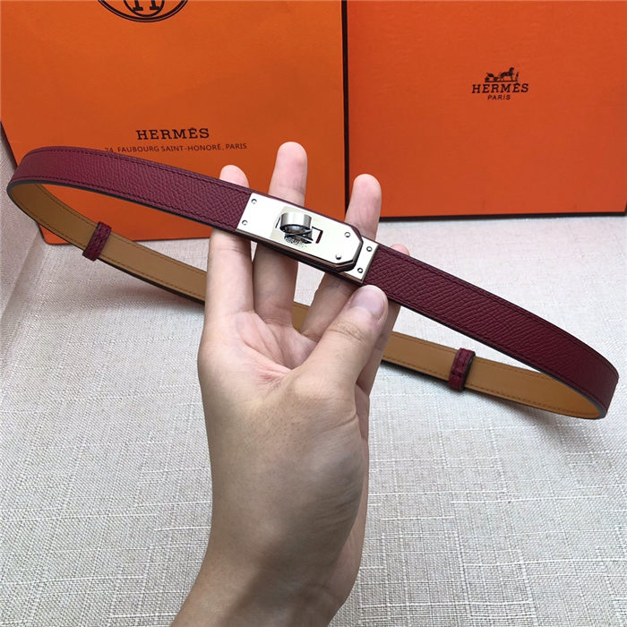 Hermes Kelly 18 belt Epsom Burgundy High