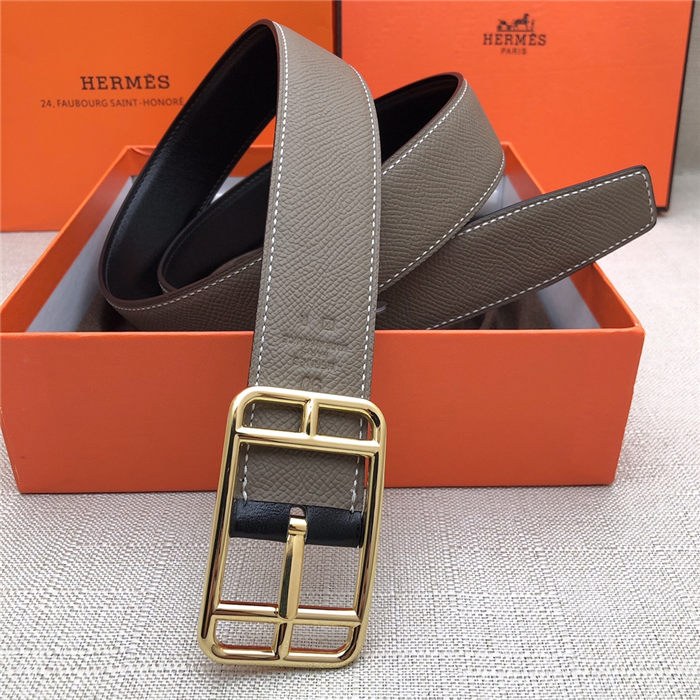 Hermes Cape Code 32 reversible belt Epsom Grey High