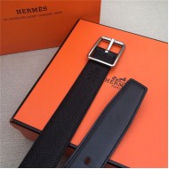 Hermes Code 32 reversible belt Epsom Black with Silver Buckle High