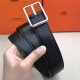 Hermes Code 32 reversible belt Epsom Black with Silver Buckle High