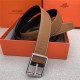 Hermes Code 32 reversible belt Epsom Camel with Silver Buckle High