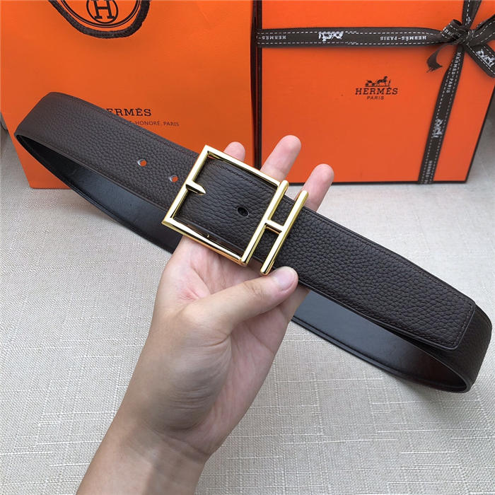 Hermes Nathan 38 reversible belt Togo Coffee High