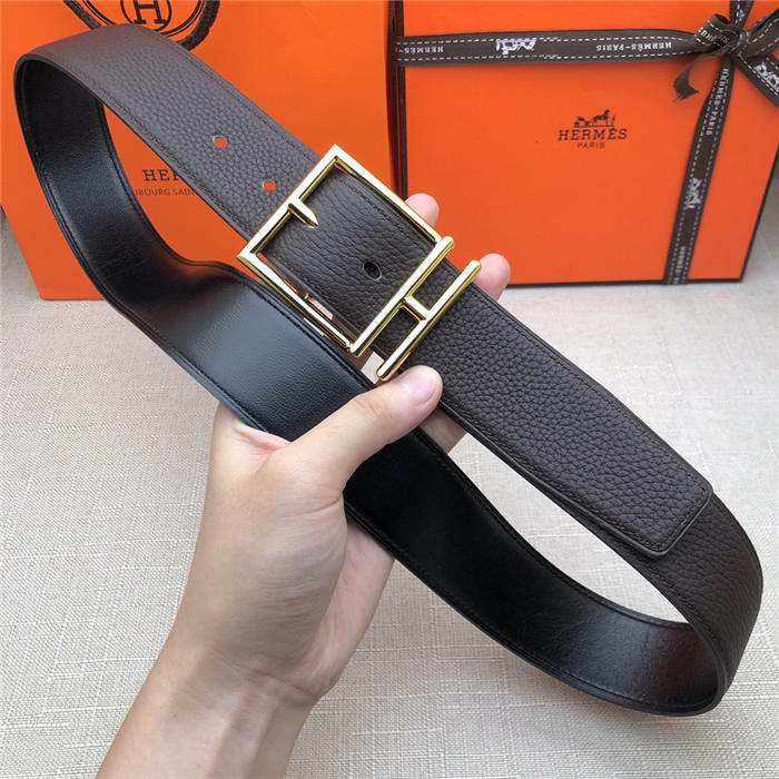 Hermes Nathan 38 reversible belt Togo Coffee High