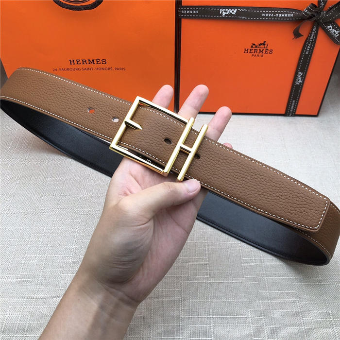 Hermes Nathan 38 reversible belt Togo Camel High