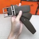 Hermes Nathan 38 reversible belt Togo Grey High