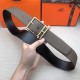 Hermes Nathan 38 reversible belt Togo Grey High