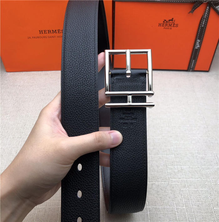 Hermes Nathan 38 reversible belt Togo Black High