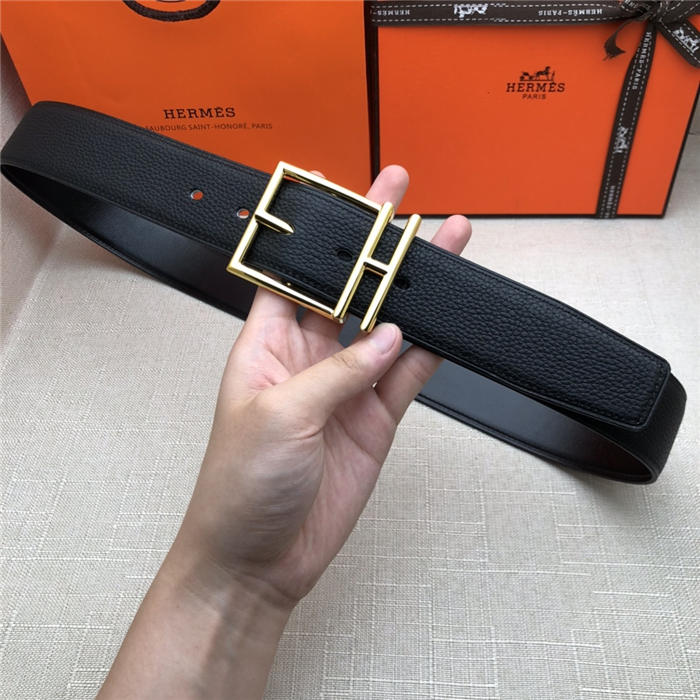 Hermes Nathan 38 reversible belt Togo Black High