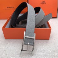 Hermes Quentin reversible belt 32 mm Togo Black/Grey High