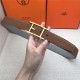 Hermes Quentin reversible belt 32 mm Togo Camel/Grey High