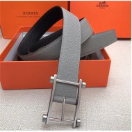 Hermes Reversible belt 32 mm Togo Black/Grey High