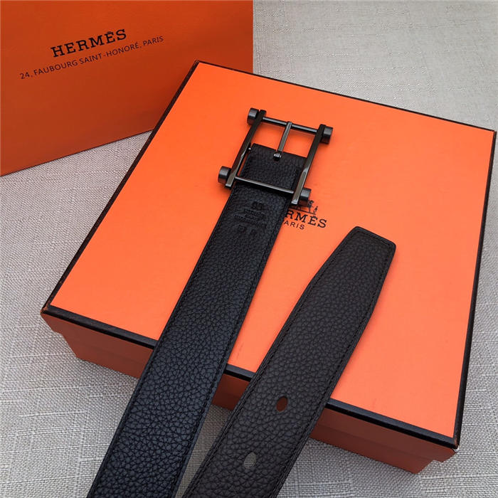 Hermes Reversible belt 32 mm Togo Black/Coffee High