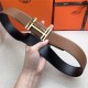 Hermes H au Carre belt buckle & Reversible leather strap 32/38 mm Togo Camel High