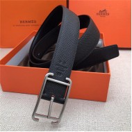 Hermes Society 32 reversible belt Epsom Black High